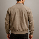 Men's Suede Leather Jacket with Clean Lines