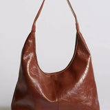 Glossy Slouchy Hobo Shoulder Bag