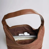 Suede Slouchy Hobo Shoulder Bag