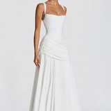 Square Neck Draped Maxi Dress