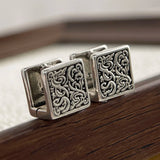 Engraved Sterling Silver Earrings with Hinge Clasp