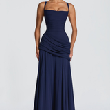 Square Neck Draped Maxi Dress