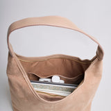 Suede Slouchy Hobo Shoulder Bag