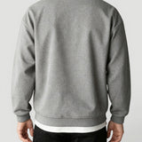 Men's Quarter-Zip Collared Pullover, Ribbed Cuffs