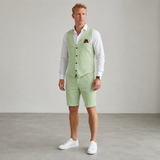 Men's Two-Piece Linen-Look Vest and Shorts Set