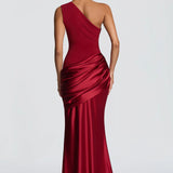 One-Shoulder Draped Maxi Dress