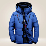 Men's Windproof Down Winter Jacket, Detachable Hood