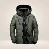 Men's Windproof Down Winter Jacket, Detachable Hood