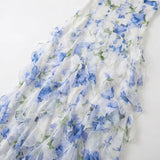 Women's Floral Appliqué Mermaid Maxi Dress