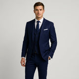 Men's Formal Three-Piece Slim Fit Wool Blend Suit