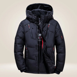 Men's Windproof Down Winter Jacket, Detachable Hood