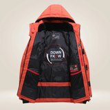 Men's Windproof Down Winter Jacket, Detachable Hood