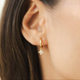 Gold-Plated Sterling Silver Clover Zirconia Earrings