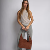 Suede Slouchy Hobo Shoulder Bag
