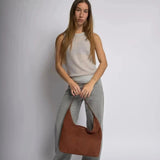 Suede Slouchy Hobo Shoulder Bag