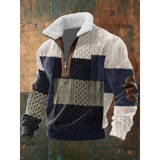 Men's Fleece Sweater with Lined High Collar
