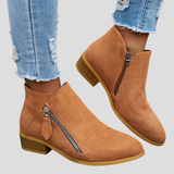 Women's Cushioned Footbed Zip Ankle Boots