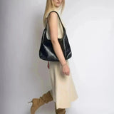 Glossy Slouchy Hobo Shoulder Bag