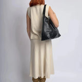 Slouchy V-Cut Hobo Shoulder Bag