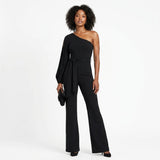 Women's One Shoulder Wide Leg Jumpsuit