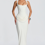 Square Neck Draped Maxi Dress