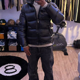Sherpa-Lined Quilted Hooded Winter Jacket for Men