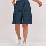 High Waist Cargo Shorts