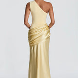 One-Shoulder Draped Maxi Dress