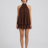 Tiered Halter Mini Dress
