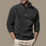 Men's Fleece Half-Zip Sweater with Ribbed Cuffs