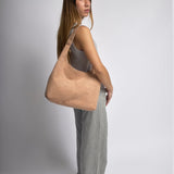 Suede Slouchy Hobo Shoulder Bag