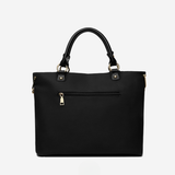Structured Leather Tote Bag With Crossbody Strap