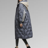 Women's Long Slim-Fit Padded Puffer Winter Jacket
