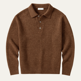 Men's Cashmere Blend Knitted Polo Sweater