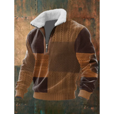 Men's Fleece Sweater with Lined High Collar