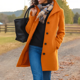 Women's Longline Button-Front Wool Coat