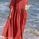 Lace Trim Maxi Dress