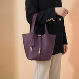 Structured Drawstring Tote Shoulder Bag
