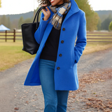 Women's Longline Button-Front Wool Coat