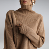 Women's Long-Sleeve Cashmere Turtleneck Knit Sweater