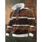 Men's Fleece Sweater with Lined High Collar