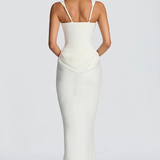 Square Neck Draped Maxi Dress