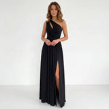 Women's One Shoulder Split Maxi Dress