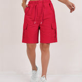 High Waist Cargo Shorts