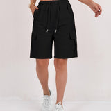 High Waist Cargo Shorts