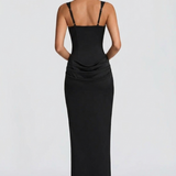 Square Neck Draped Maxi Dress