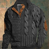 Men's Warm Patterned Knit Pullover Sweater