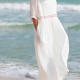 Lace Trim Maxi Dress