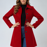Women's Collared Single-Breasted Longline Tailored Coat