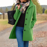 Women's Longline Button-Front Wool Coat